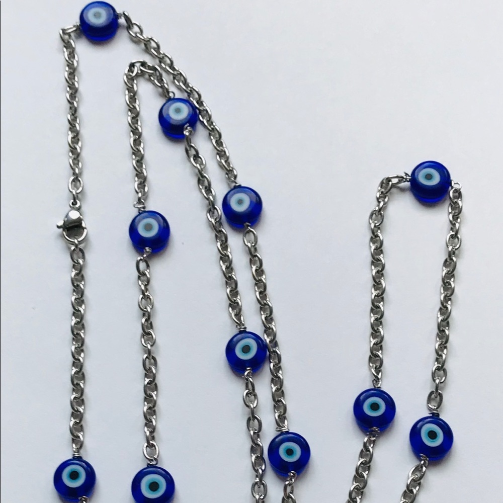 greek eye bead necklace